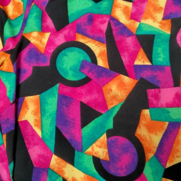 Vintage I&R Illusions Shorts Women Size 18 Bright Colorful Geometric Rayon Artsy - Picture 10 of 16